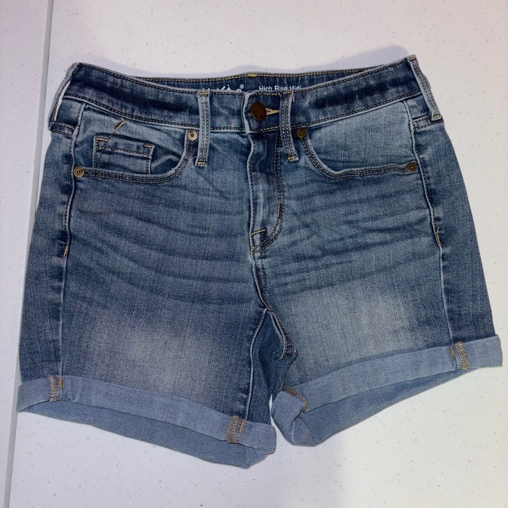 Mossimo Supply Co. High Rise Midi Blue Jean Shorts